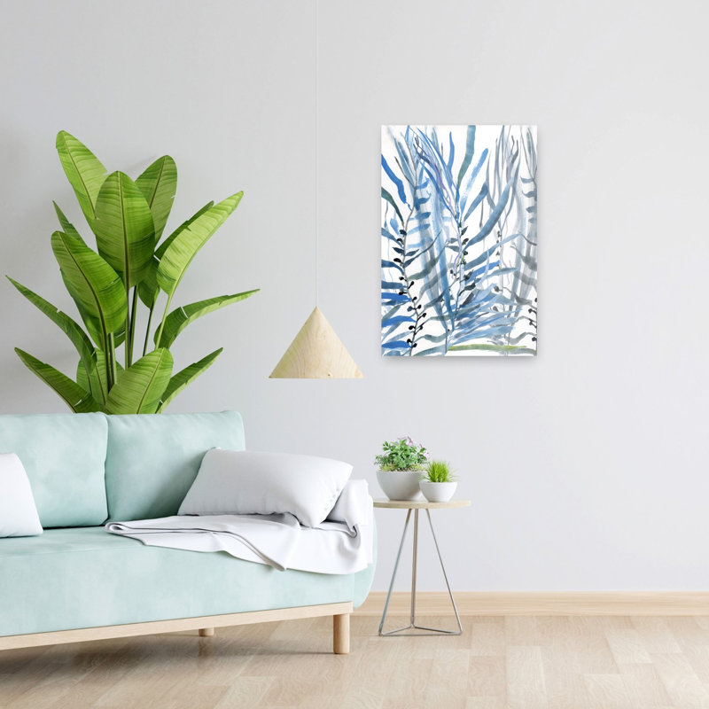 Blue Seaweed No2 Contemporary Wall Art, 24" H x 16" W