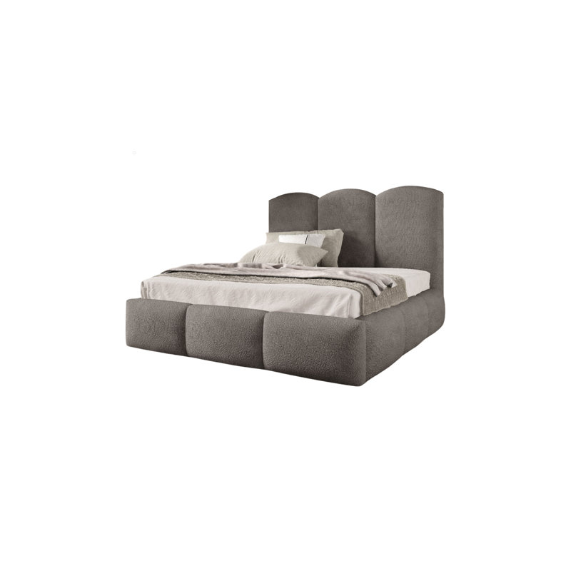 Sabi Upholstered Lift Up Storage Bed, 140 x 200 cm, Grey