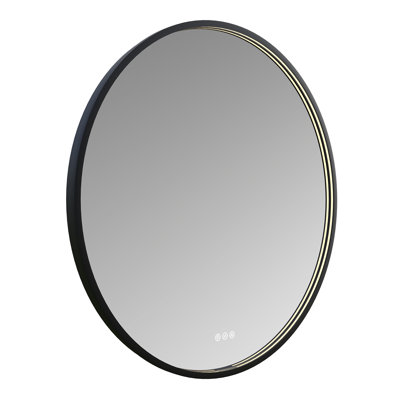 Kingston Brass Aurora 36-Inch Round LED Bathroom Mirror, Front and Back Light, Dimmable Touch Sensor Mirror