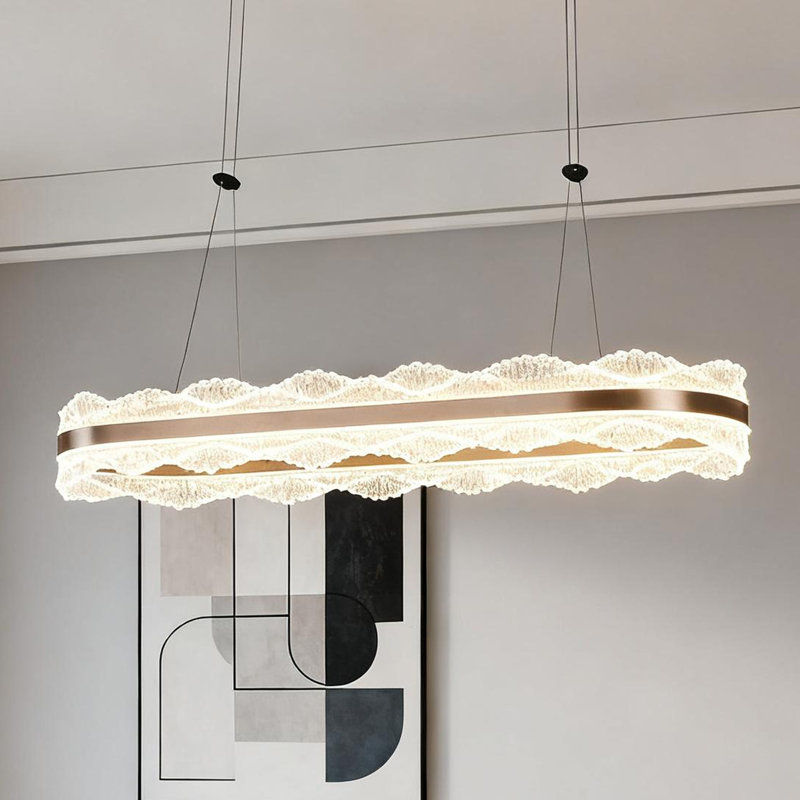 Lustre moderne rectangulaire de 35 pouces à DEL