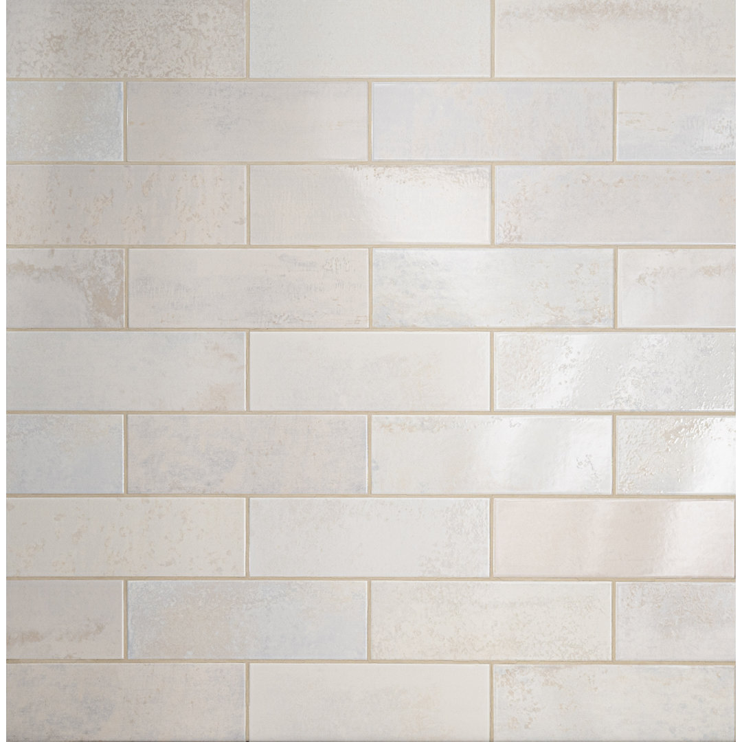 Marza 4" x 12" Glossy Ceramic Subway Wall Tile Ackland 