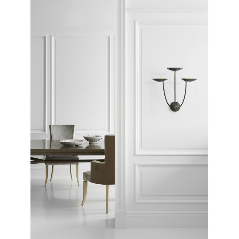 Thomas O'Brien Keira Large Triple Sconce, Bronze/Hand-Rubbed Antique Brass