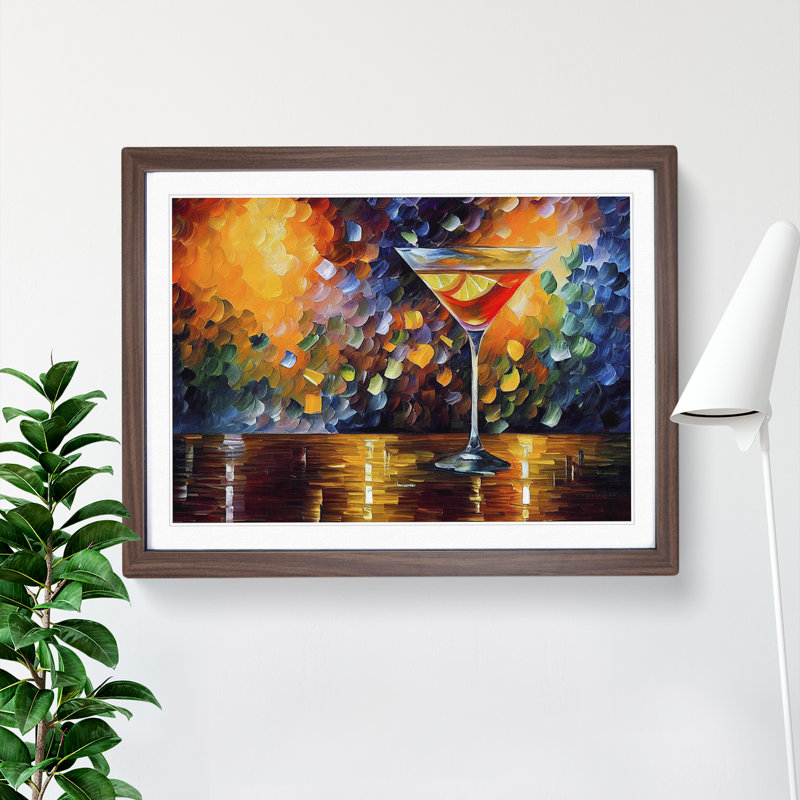 Cocktail Painting Vol.1 Abstract - Framed Print, 46cm H x 64cm W x 2cm D, Walnut
