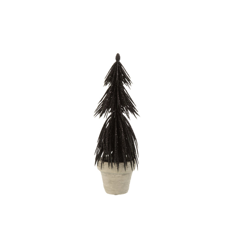 22 cm H Faux Tree Plant in Plastic Pot, Black