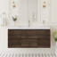 Meuble-lavabo mural simple 48 po avec plateau en résine intégré, 2 armoires, 2 tiroirs à fermeture en douceur et assemblage complet-88594117-100845385