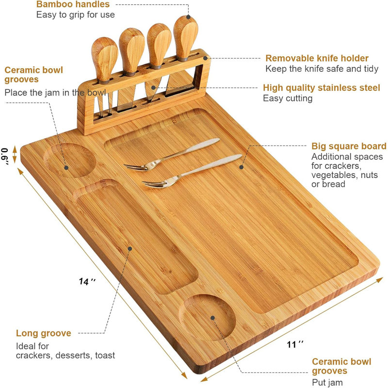 Ensemble de planches à fromage Bamboo
