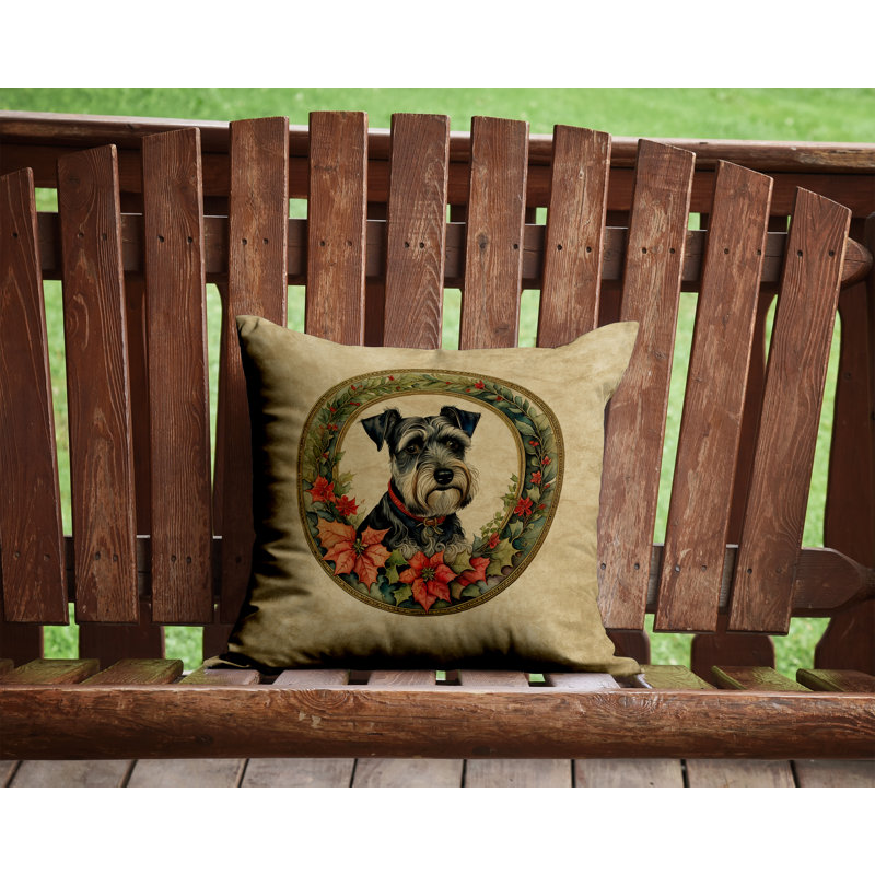 Coussin décoratif intérieur / extérieur en polyester Christmas, 14 po x 14 po, Carré