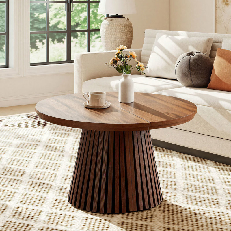 Table basse ovale extensible 31 "à 55", noyer