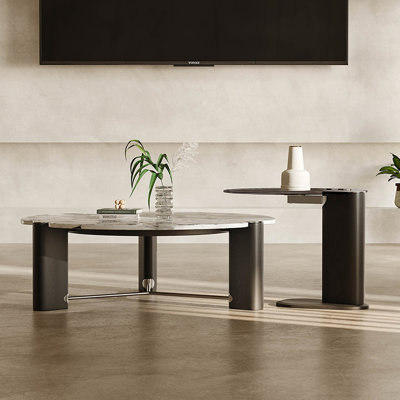 Modern Coffee Table with Tempered GlassTop