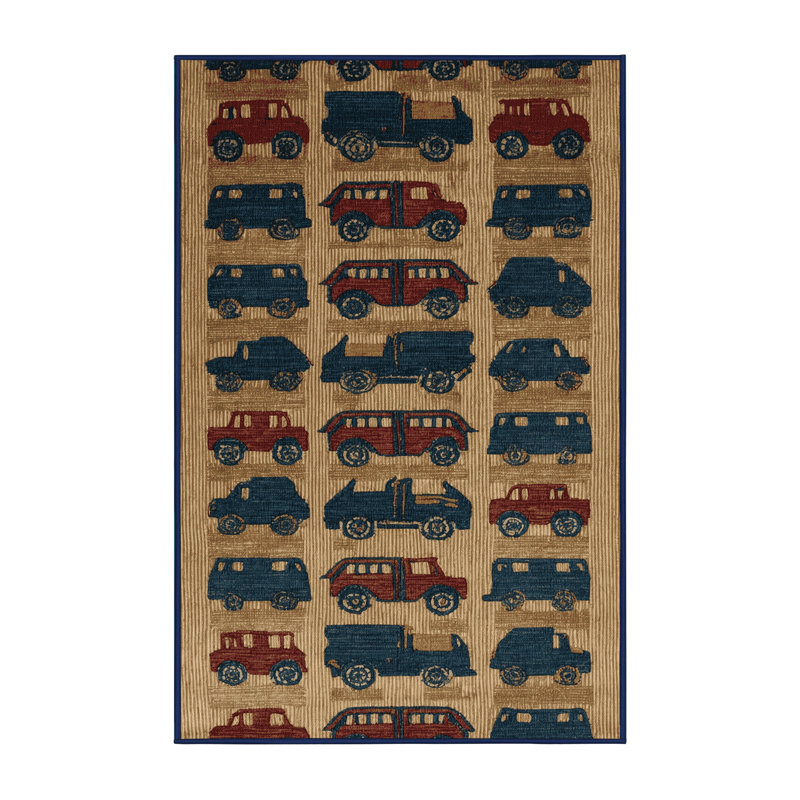 Machine Washable Transportation Purple Area Rug, Rectangle 5' x 8'