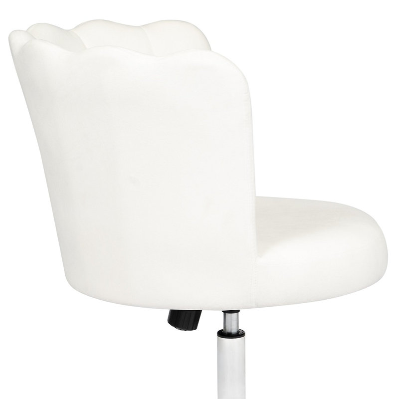 Alana Vanity Chair with 360 Degrees Swivel, Desk Seat with Adjustable Height and Wheelbase, White