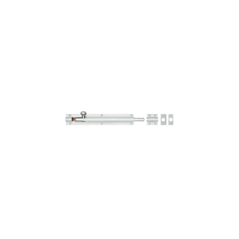Architectural Heavy Barrel Bolt, Satin Chrome, 30cm H x 5cm W x 1.5cm D