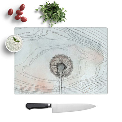 Tempered Glass Dandelion Chopping Board
