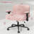 28.3" Wide Upholstered Office Chair With Wheels For Home Office,Vanity, Apartment Dorms-1531339849