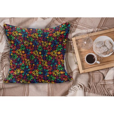 Ambesonne Geometric Fluffy Throw Pillow Cushion Cover, Windows Glass Inspired Rainbow Colored Image With Flowers Like Art Print, Rectangle Accent Pill -  East Urban Home, 4E56DA7A88984209A1F33B7DD1A76BBA