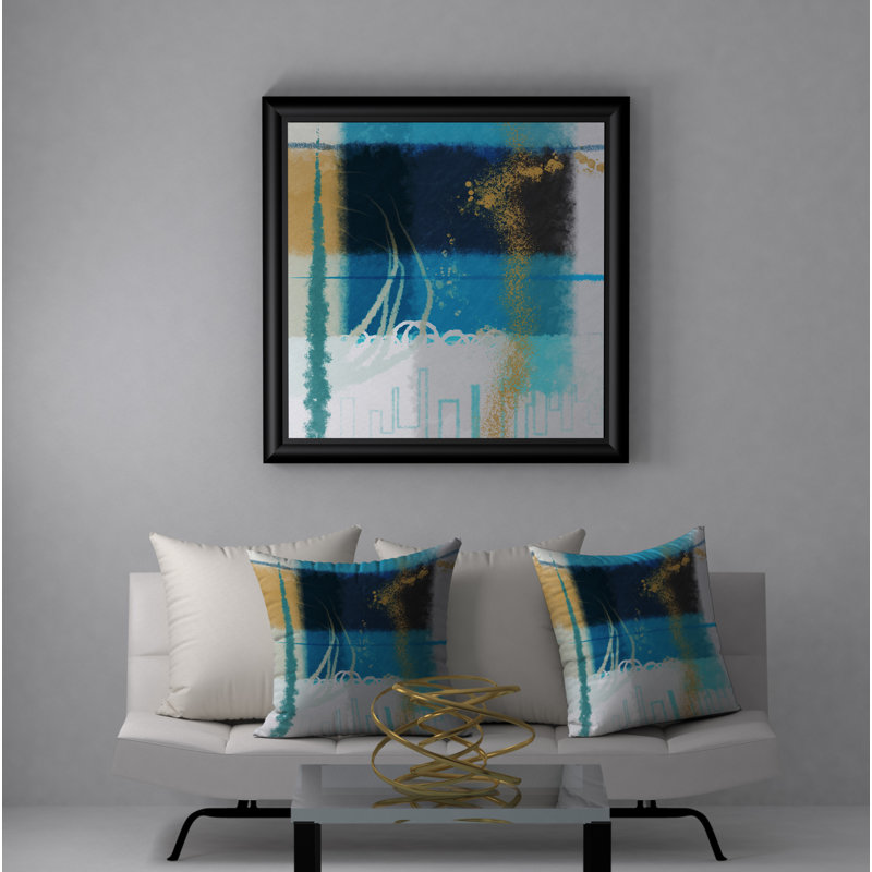 Abstract Throw Pillow, 18" H x 18" W