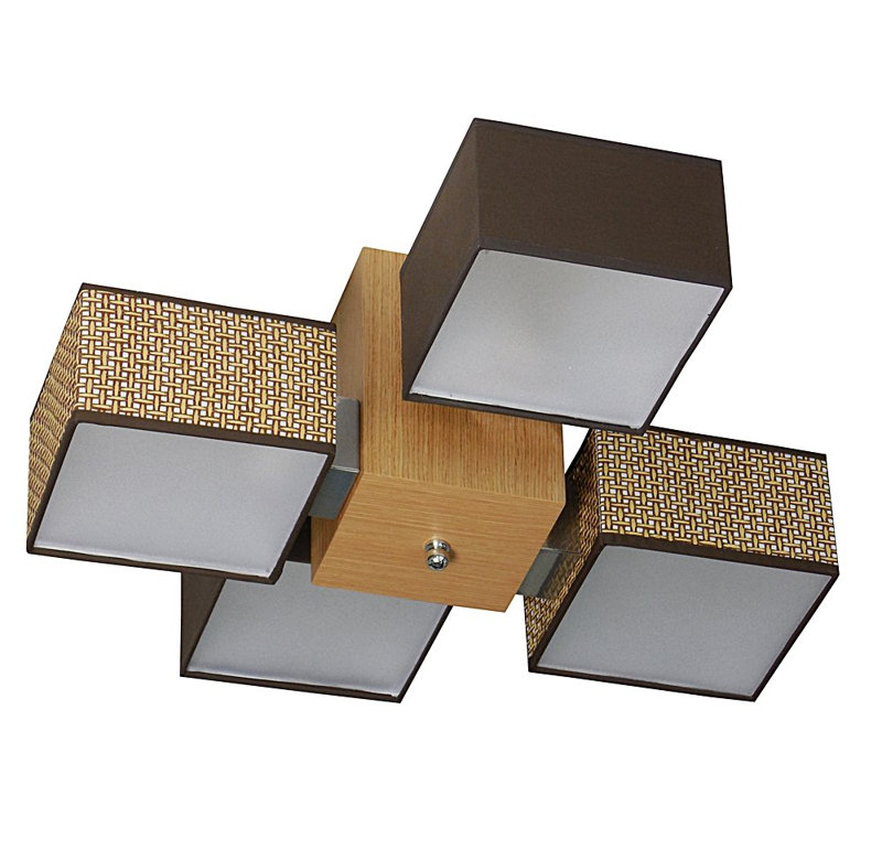 Miranda Semi Flush Mount, Teak, Gold/Brown