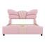 Lit pour grand lit avec tête et pied de lit papillon, lit plateforme tapissier en similicuir avec décor en métal doré-615491711