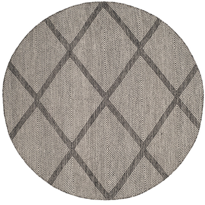 Abberton Hand Woven Cotton Geometric Rug, Round 6'