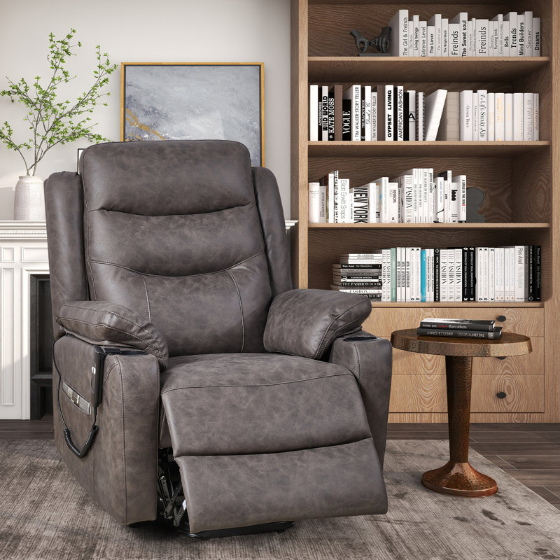 Chaise inclinable électrique de haute qualité, 100 % polyester gris