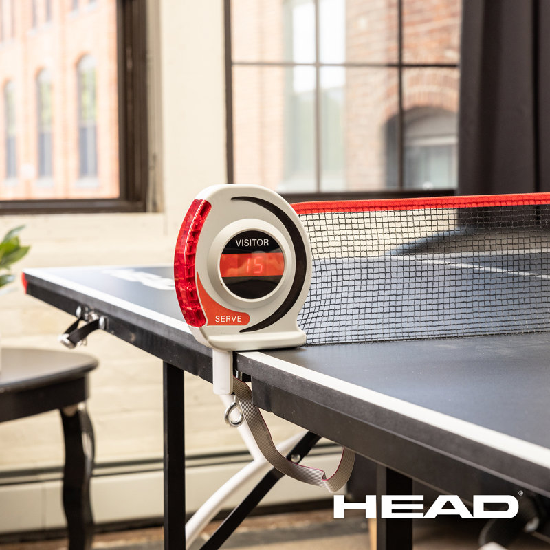 Junior Folding Black Table Tennis Table with Electronic Scorer