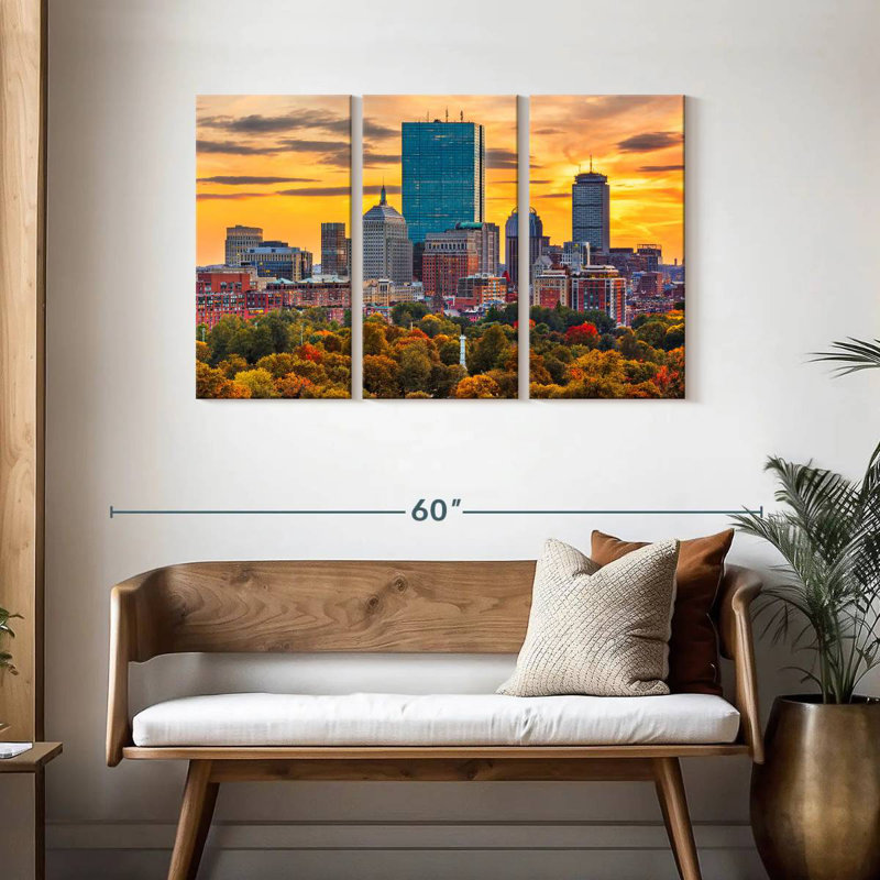 Nicci Boston, coucher de soleil d'automne, H 28 po x l 45 po