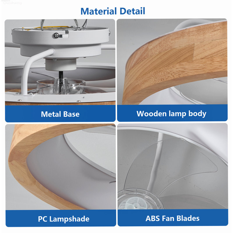 Ventilateur de plafond réversible à profil bas Modern Light Minimalist, Modèle A