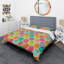 Ensemble de housse couette mid-century rétro hexagonal i-40703595
