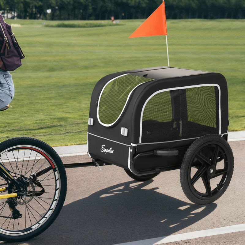 Remorque pliable pour vélo pour petits et moyens animaux, Noir