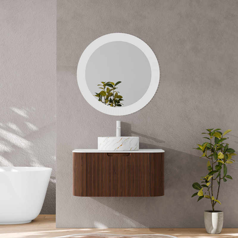 Ensemble de meuble-lavabo mural 30 po Echoe, Noyer