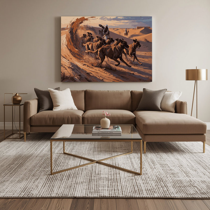 «Dogs Sloughi Brown», art mural sur toile, H 24 po x l 36 po
