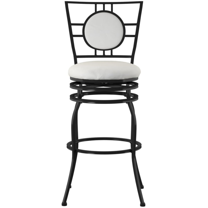 Vinciguerra Swivel Upholstered Adjustable Height Counter Stool with Metal Frame