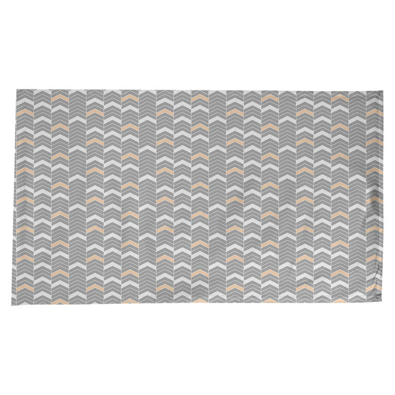 Nappe à chevrons à traits Stephenie, Gris / orange / blanc