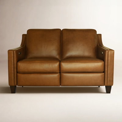 Finnegan 61" Genuine Leather Reclining Loveseat