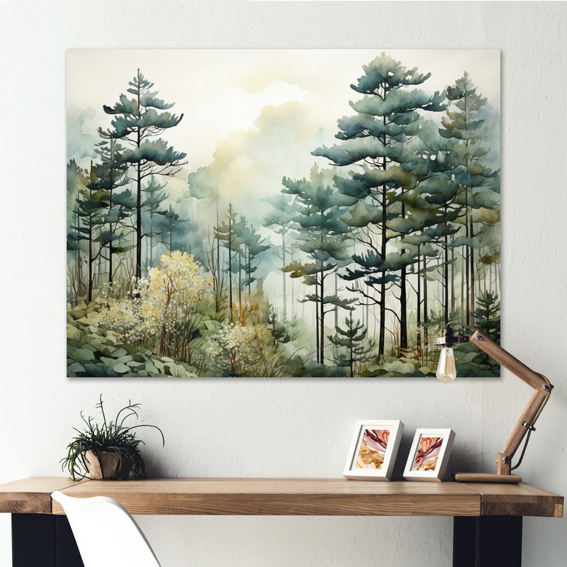Décorations murales «Tonalis Whispering Pines Pointillism I», H 24 po x l 32 po, Toile tendue, Sans cadre