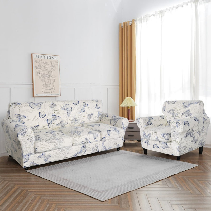 Housse de canapé extensible à motif floral