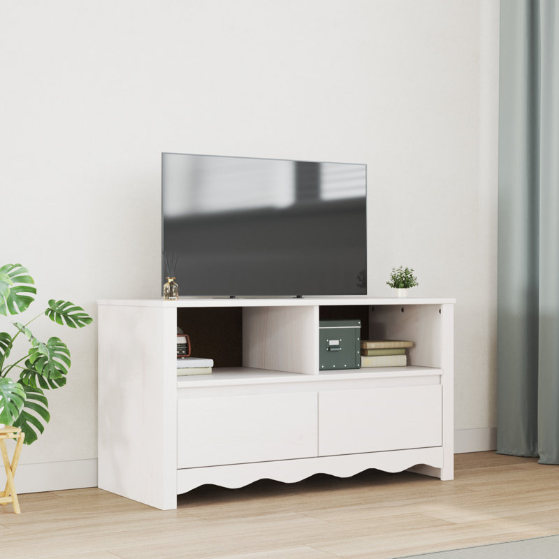 Unfinished TV Stand for TVs up to 40", Manufactured Wood, White