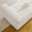 Canapé moderne sans os avec deux coussins décoratifs circulaires, tissu en polyester à poils longs texturé litchi doux pour la peau, canapé en mousse à carreaux-1673622040