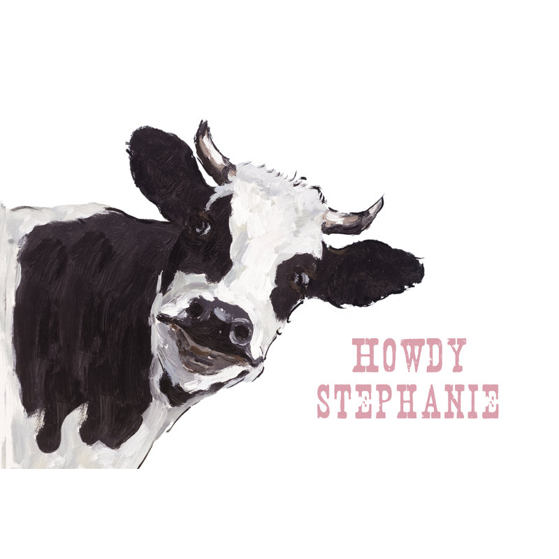 Howdy Cow - Wrapped Canvas Art Prints, 30cm H x 46cm W
