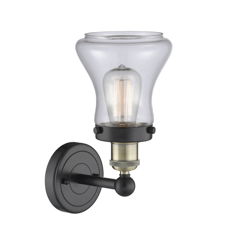 Chickasha Armed Sconce, Clear, Black Antique Brass