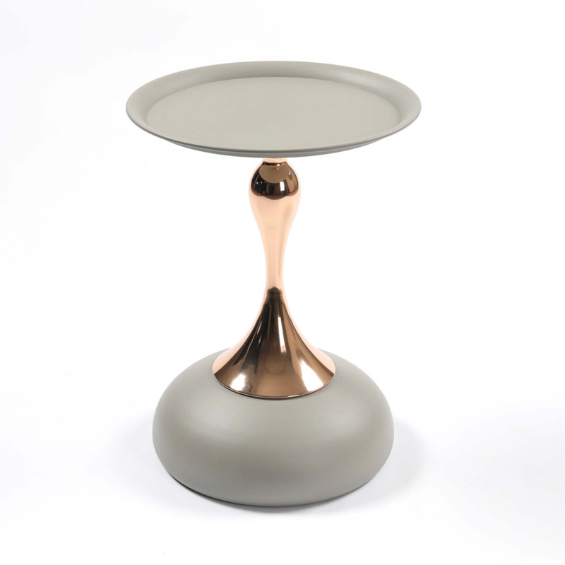 Table d'appoint ronde Mermaid Tail, Gris mat