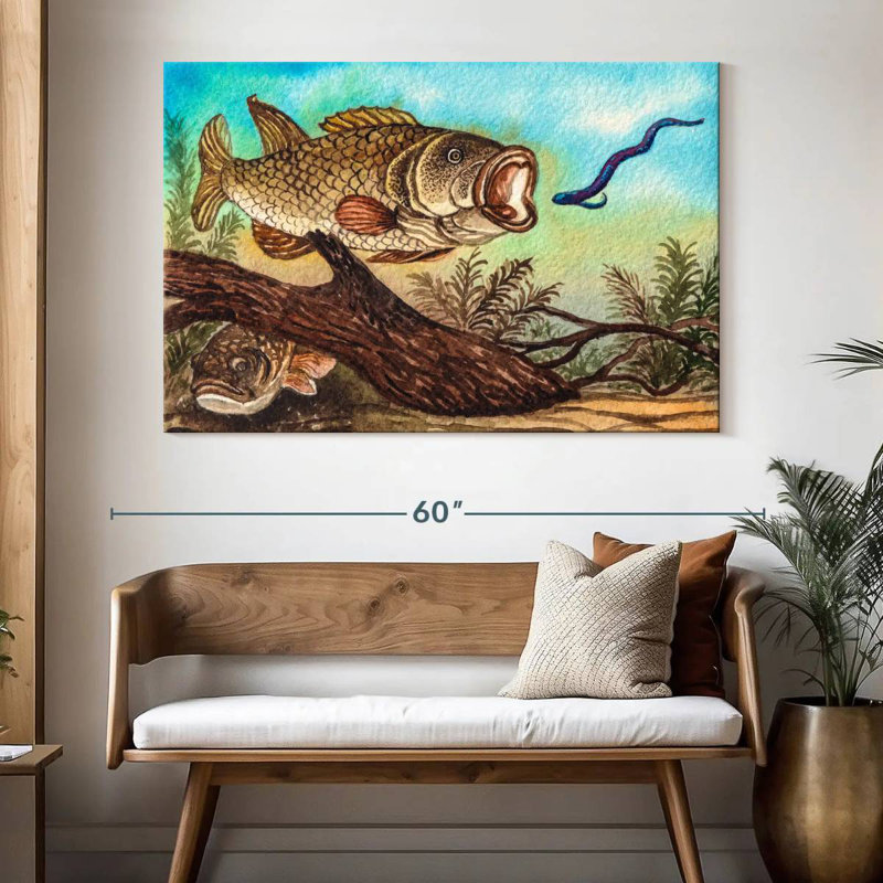 Brampt Largemouth Bass, 34" H x 51" W