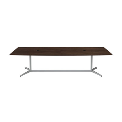 Table de conférence en forme de bateau avec base en métal