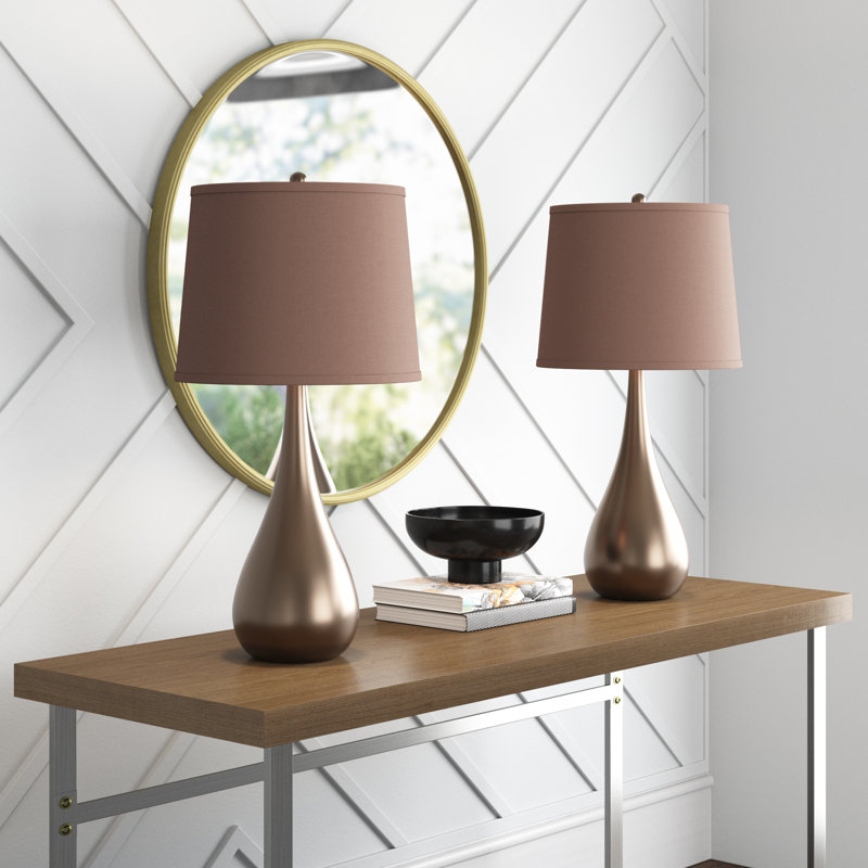 Ensemble de lampes de table standard Mcmunn, Brun, Powder Pewter