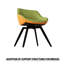 Table de salle à manger de 63 po de style crème avec 6 chaises en polyuréthane, plateau de table luxueux, coussins incurvés confortables, teinture moderne et pratique, soutien du dos ergonomique