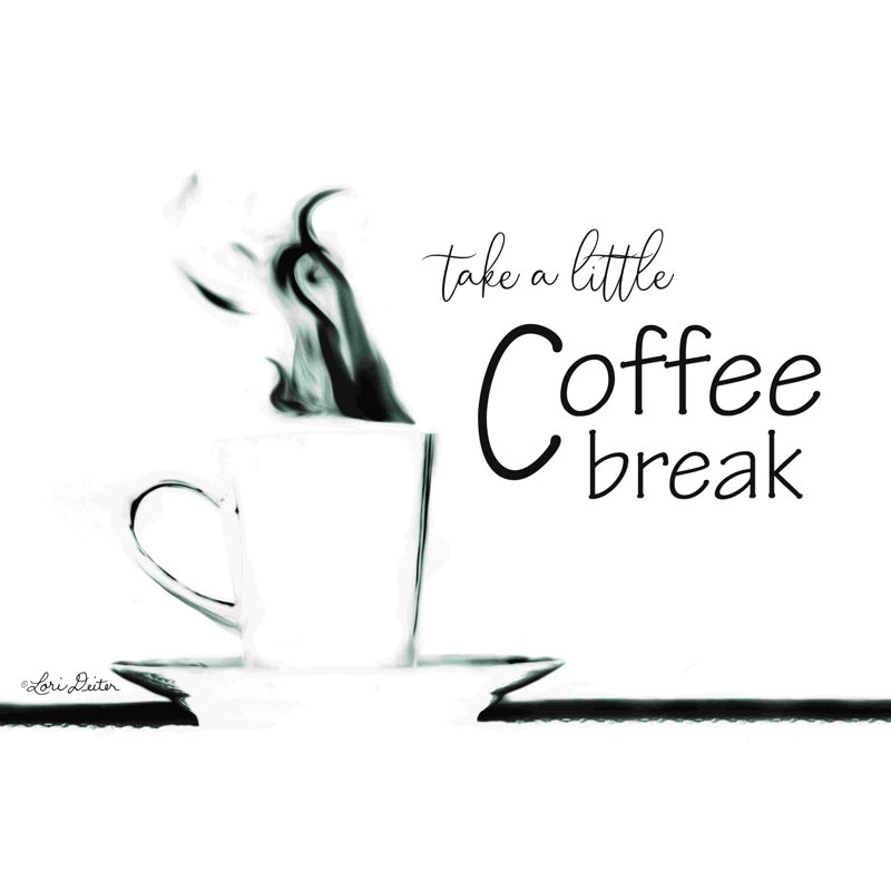Take a Little Coffee Break - Peinture, H 8 po x l 12 po, Non, Toile tendue