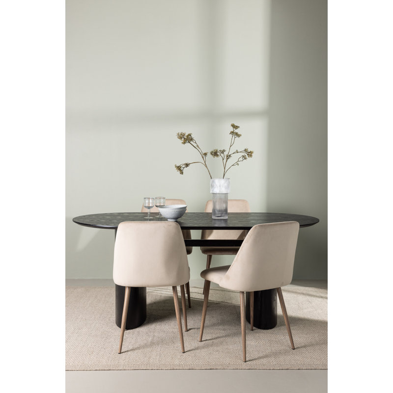 Mize 4 - Person Dining Set, Brown, Brown, Black