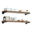 48" Industrial Rustic Wood Wall Shelf - Espresso Real Wooden Shelving