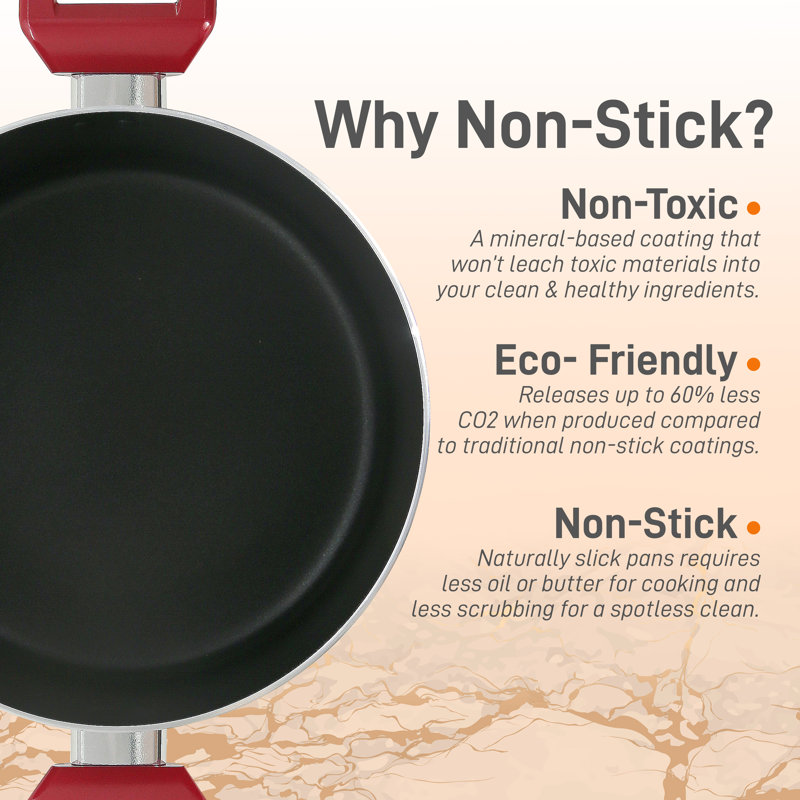 Nutrichef Non-Stick Casserole With Lid - High-Qualified Kitchen Cookware With See-Through Tempered Glass Lids, 5 Quart (Works With Model: NCCWA13)
