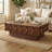 38.59"  Slide Top Coffee Table with Hidden Storage, Mid-Century Fluted Rectangle Center Table ,Walnut-1055630619